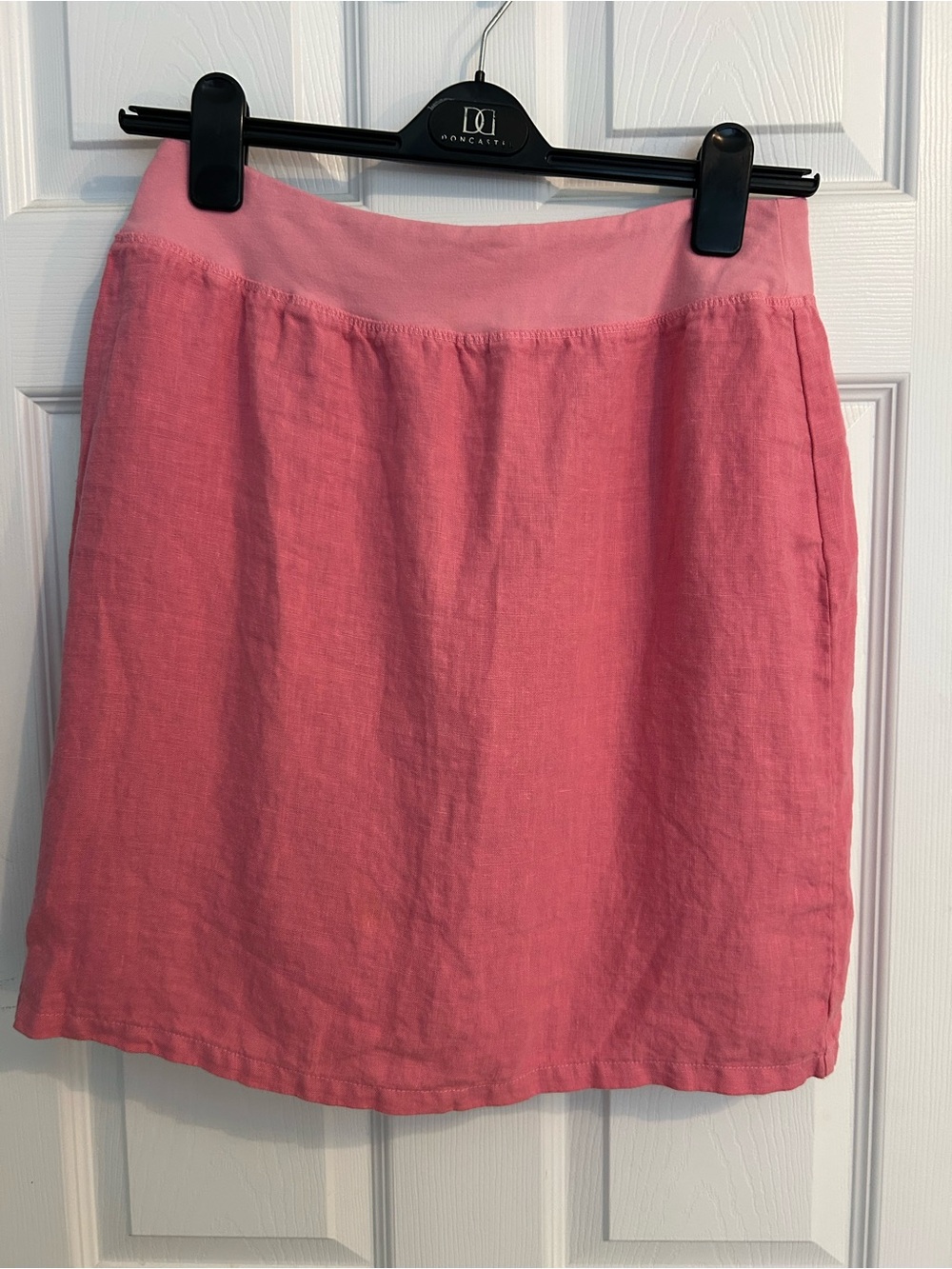 cut loose Pink Linen Casual Skirt